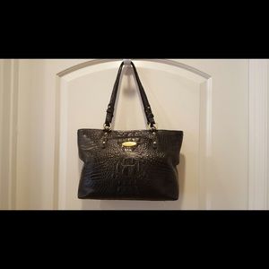 Brahmin Croc Embossed Medium Leather Tote Handbag